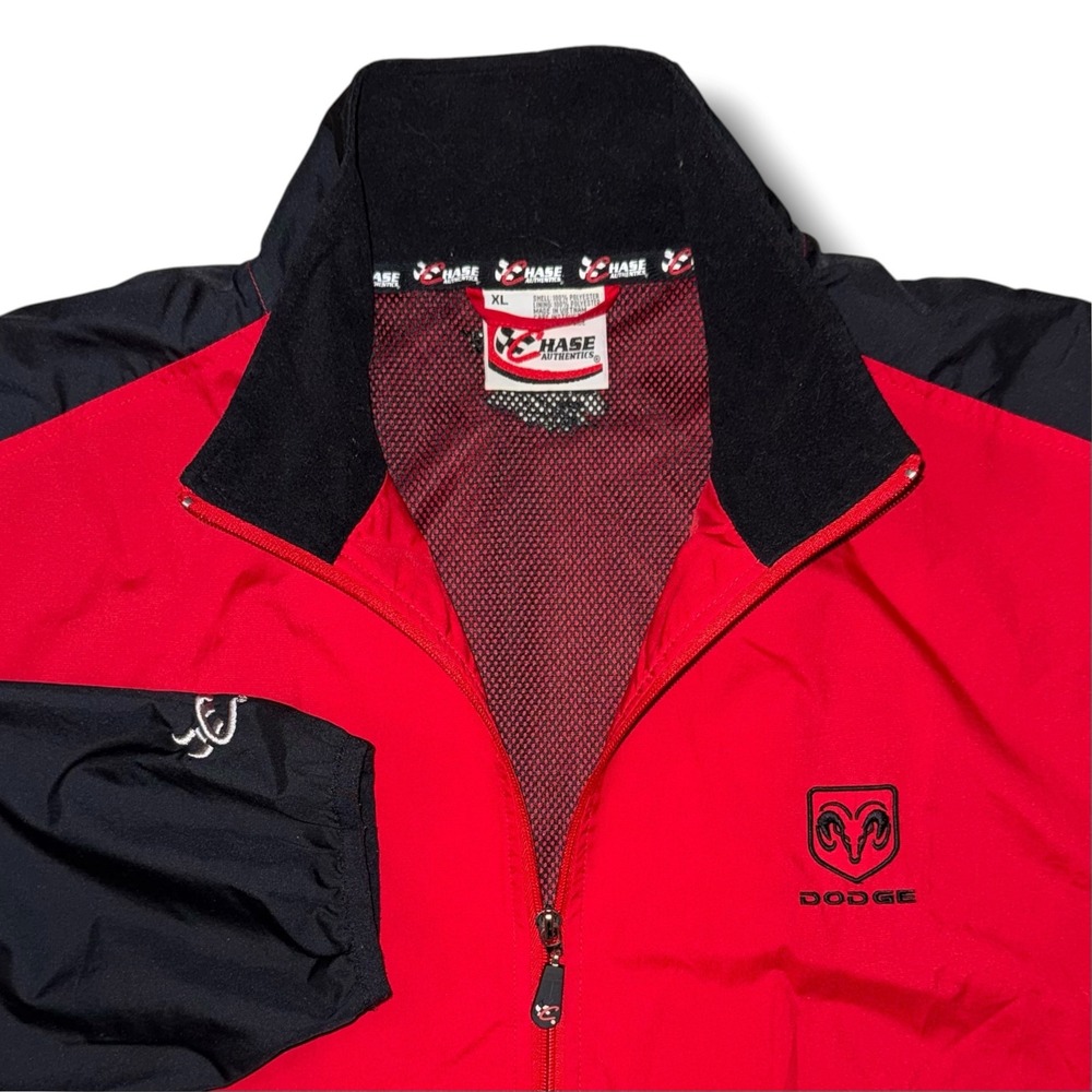 Chase Authentics Dodge NASCAR Racing Jacket Red Black Windbreaker Mens XL #19